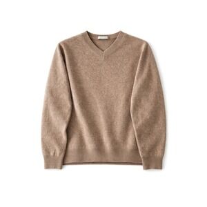 Kinross 100% Pure Cashmere Sweater V-Neck Minimalist Soft Knit